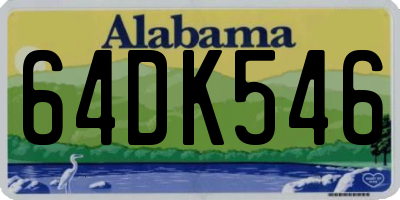 AL license plate 64DK546