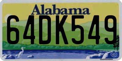 AL license plate 64DK549