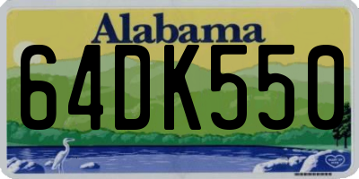 AL license plate 64DK550