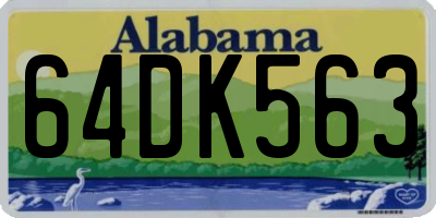 AL license plate 64DK563