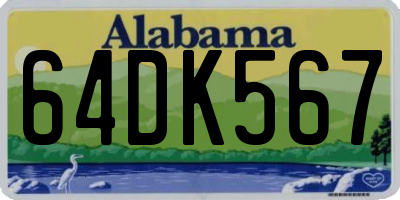 AL license plate 64DK567