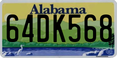 AL license plate 64DK568