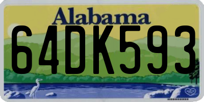 AL license plate 64DK593