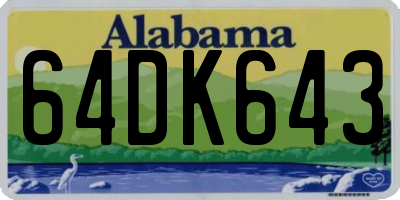 AL license plate 64DK643