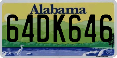 AL license plate 64DK646