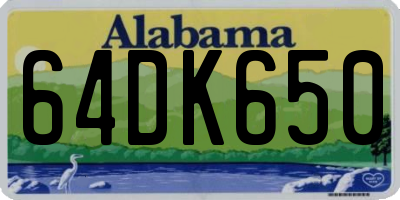 AL license plate 64DK650