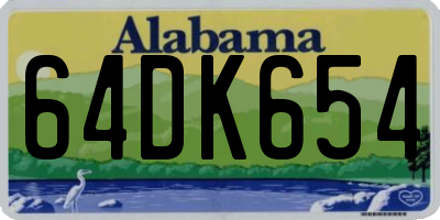 AL license plate 64DK654