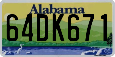AL license plate 64DK671