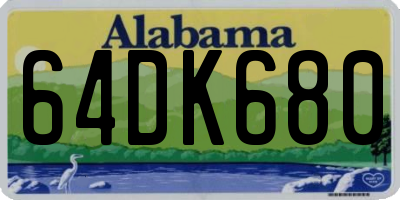 AL license plate 64DK680