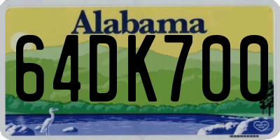 AL license plate 64DK700