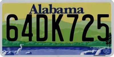 AL license plate 64DK725