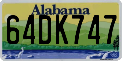 AL license plate 64DK747