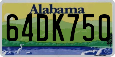 AL license plate 64DK750