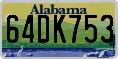 AL license plate 64DK753