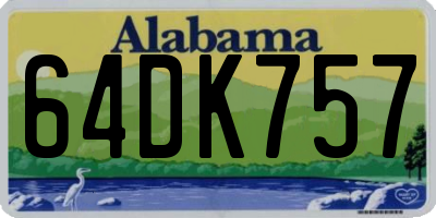 AL license plate 64DK757