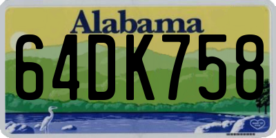 AL license plate 64DK758