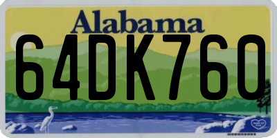 AL license plate 64DK760