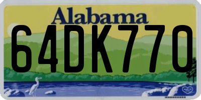AL license plate 64DK770