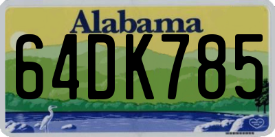 AL license plate 64DK785