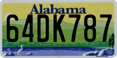 AL license plate 64DK787