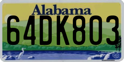AL license plate 64DK803