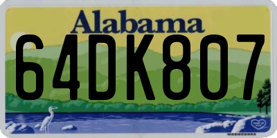 AL license plate 64DK807