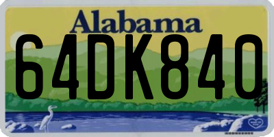AL license plate 64DK840