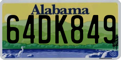 AL license plate 64DK849