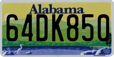 AL license plate 64DK850