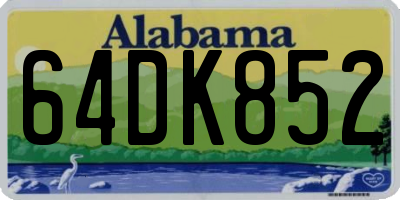 AL license plate 64DK852