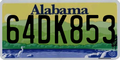 AL license plate 64DK853