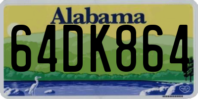 AL license plate 64DK864