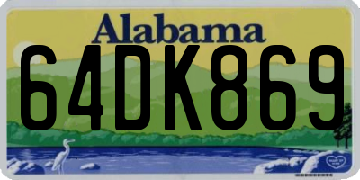 AL license plate 64DK869