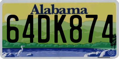 AL license plate 64DK874