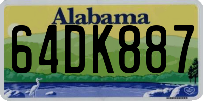 AL license plate 64DK887