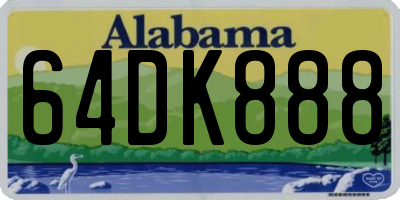 AL license plate 64DK888