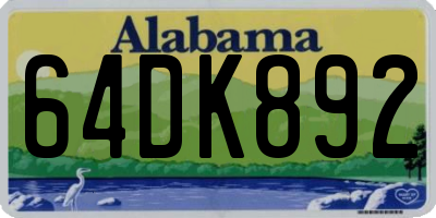 AL license plate 64DK892