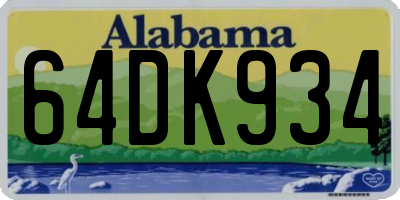 AL license plate 64DK934
