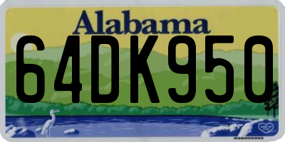 AL license plate 64DK950