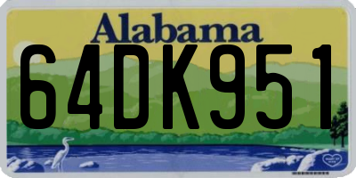 AL license plate 64DK951