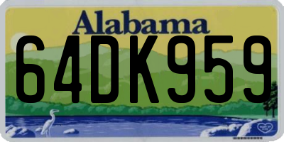 AL license plate 64DK959