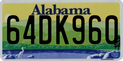 AL license plate 64DK960