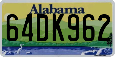 AL license plate 64DK962