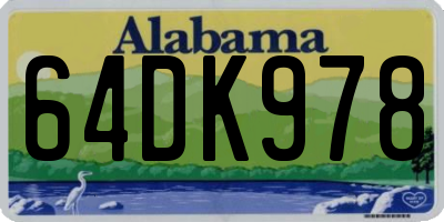 AL license plate 64DK978