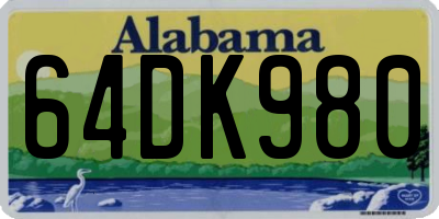 AL license plate 64DK980