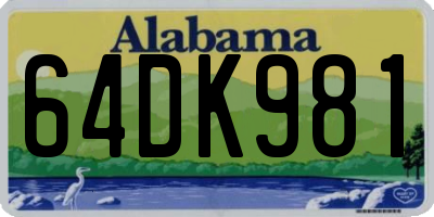 AL license plate 64DK981