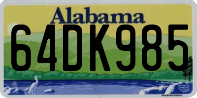 AL license plate 64DK985