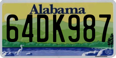 AL license plate 64DK987