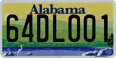 AL license plate 64DL001