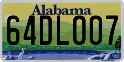 AL license plate 64DL007